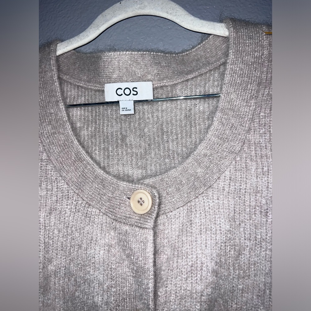 COS Light Beige Button-Up Cardigan M - Picture 5 of 7